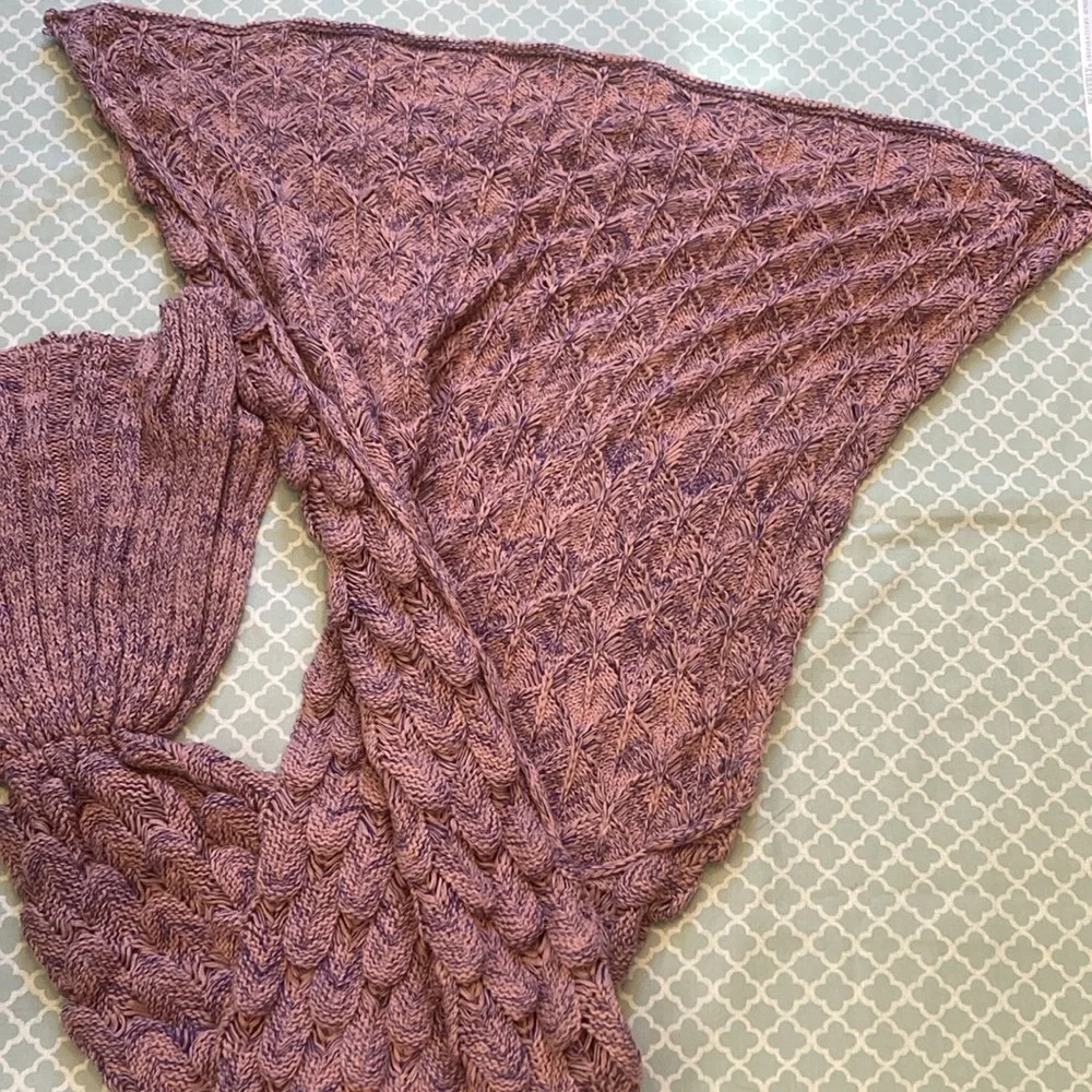 Mermaid Tail Blanket Throw Mauve Purple Adult